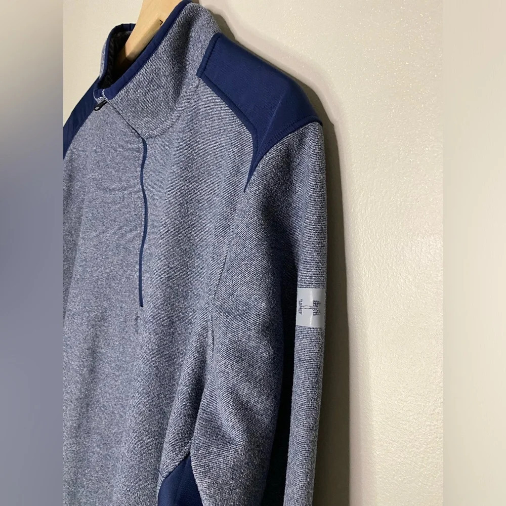 Under Armour UA mens XL navy‎ blue long sleeve 1/4 Zip Pullover with pockets - Picture 6 of 10